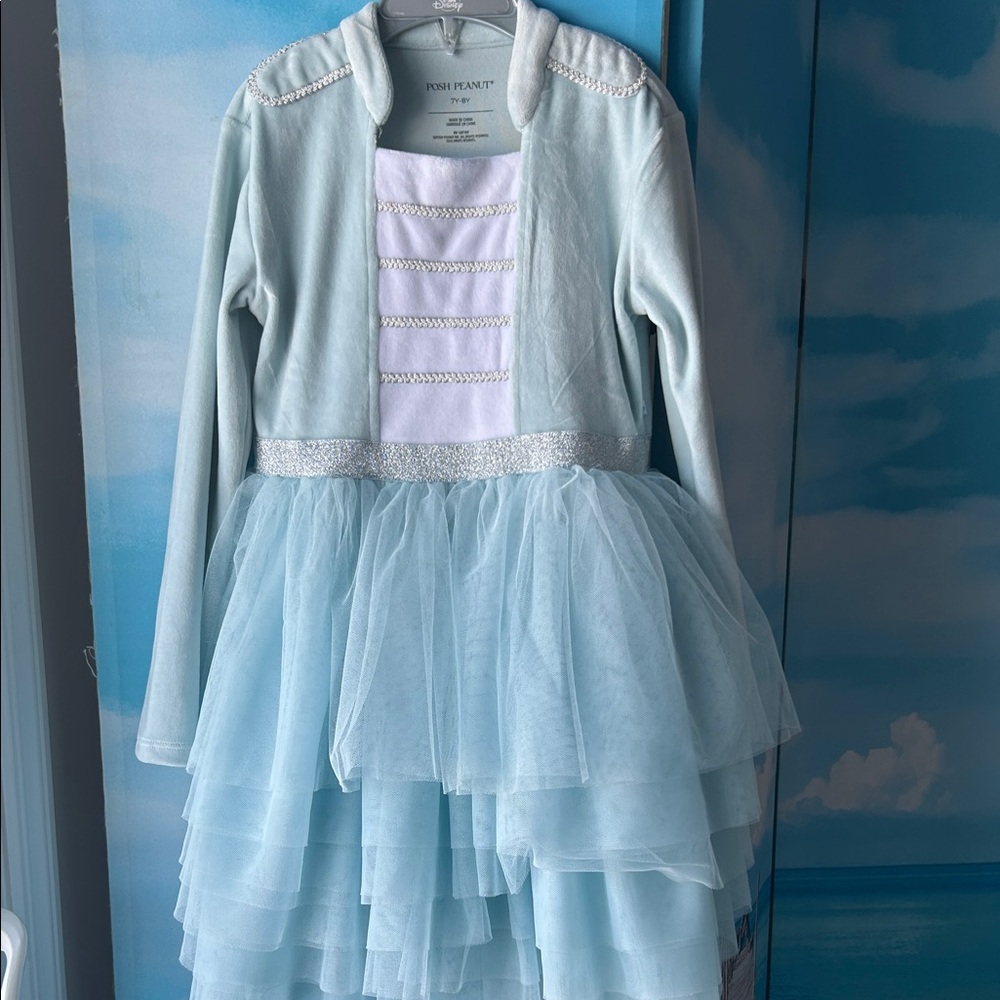 Posh Peanut Sky Blue and White Tulle Dance Dress